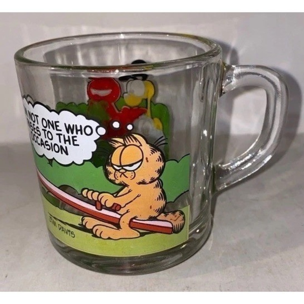 Vintage 1980 McDonald's Garfield Glass Mug